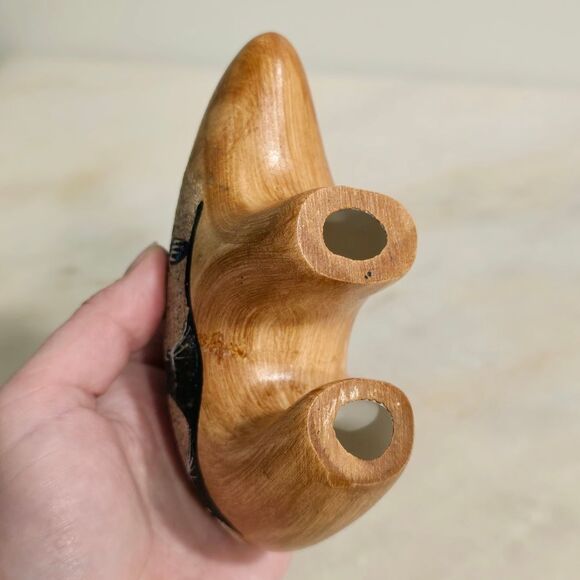 Navajo Native American Hand Sand Painted Pottery Bear Story Teller - Picture 5 of 8